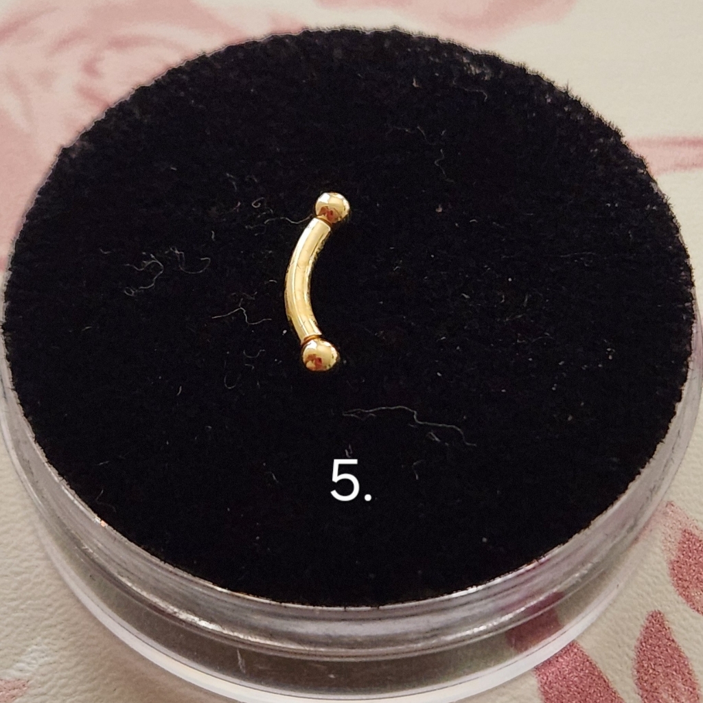 14k Yg Curved Barbell